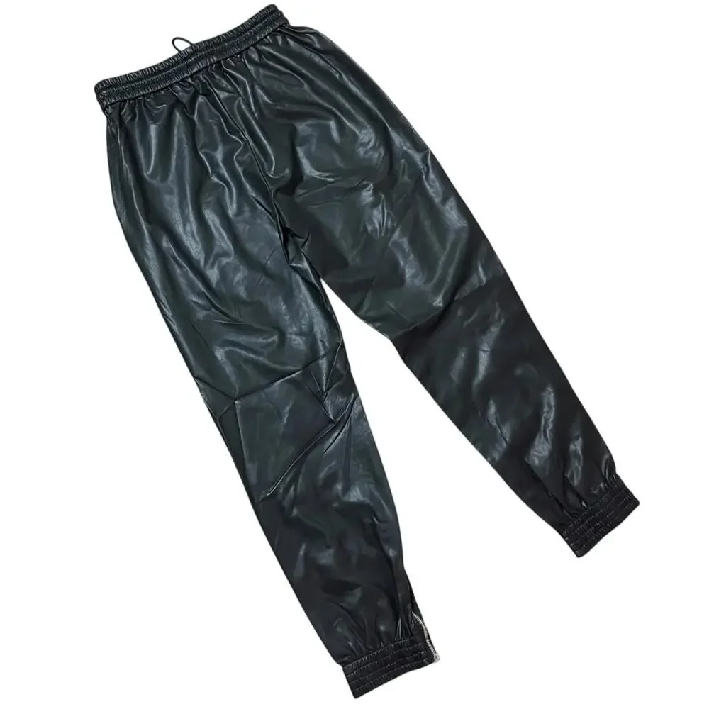Blank NYC‎ Faux Leather Pants 24 Black Streetwear Moto Biker Zipper